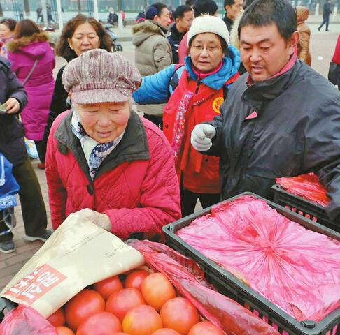首批费县西红柿运抵济南 市民排队抢购2万斤一上午卖光