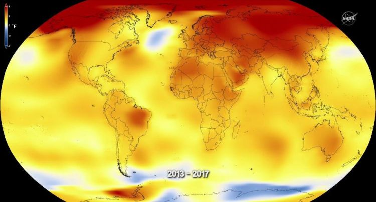 NASA发布2017全球气温:1880年以来第二高温(组图)