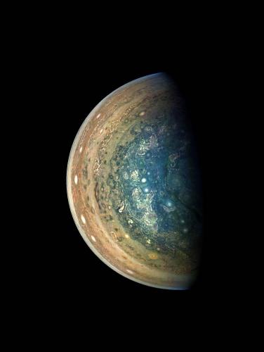 “朱诺”拍摄木星南极地区图像 色彩神秘绚丽(图)