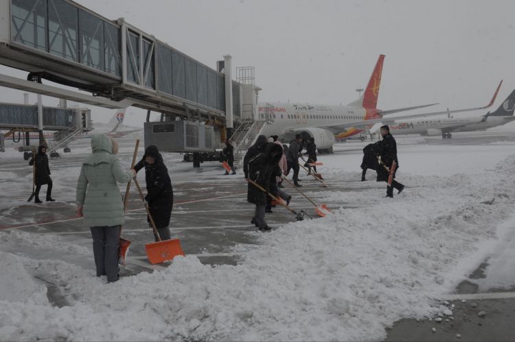 蓬莱下的雪是济南的90倍！烟台机场昨日关闭三小时
