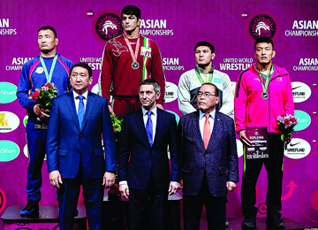 莱芜市选手毕胜峰摘亚洲摔跤锦标赛铜牌