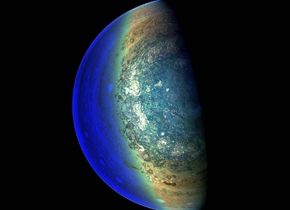 美国NASA拍摄下木星内部喷射气流和模式气旋