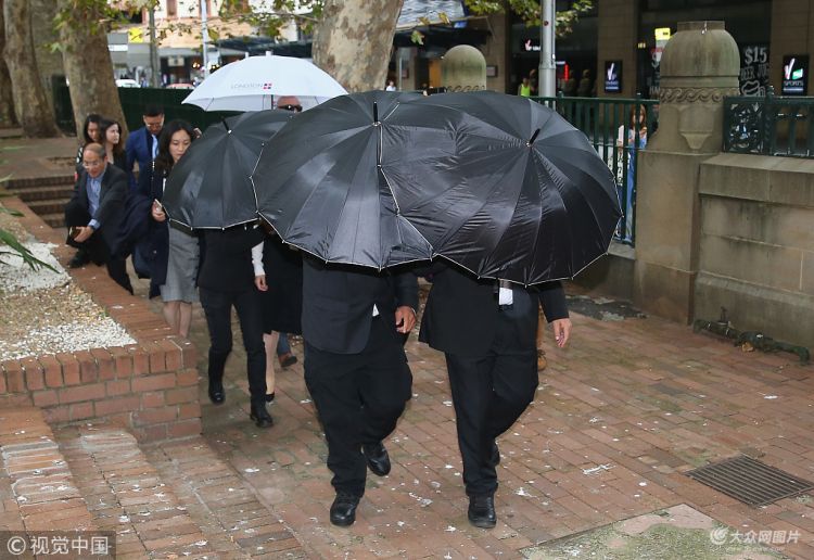 董璇再次出席高云翔案庭审 获黑伞摆阵护驾