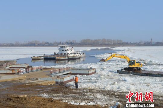 中国萝北至俄罗斯阿穆尔捷特浮箱固冰通道拆解完成