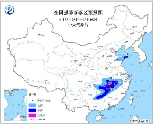 暴雨蓝色预警继续发布：江西湖南湖北局部有大暴雨