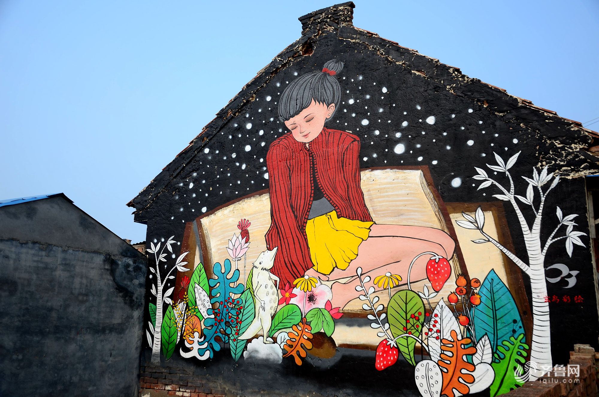 潍坊现涂鸦村 100多名艺术家耗时一月用艺术改变乡村_央广网