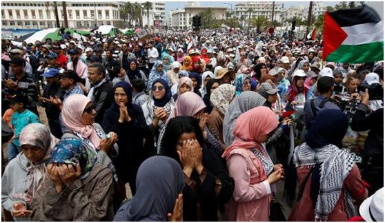 摩洛哥万人游行抗议美驻以大使馆迁至耶路撒冷