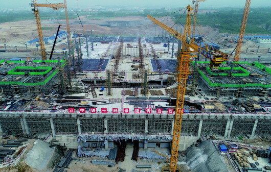 青岛西站完成混凝土“骨架” 刷新国内建设速度