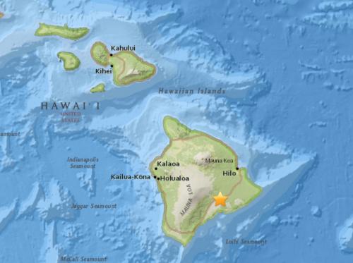 夏威夷大岛发生5.8级地震震源深度1.8公里