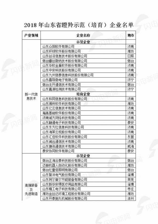 山东第一批“瞪羚企业”公布 济宁入选9家