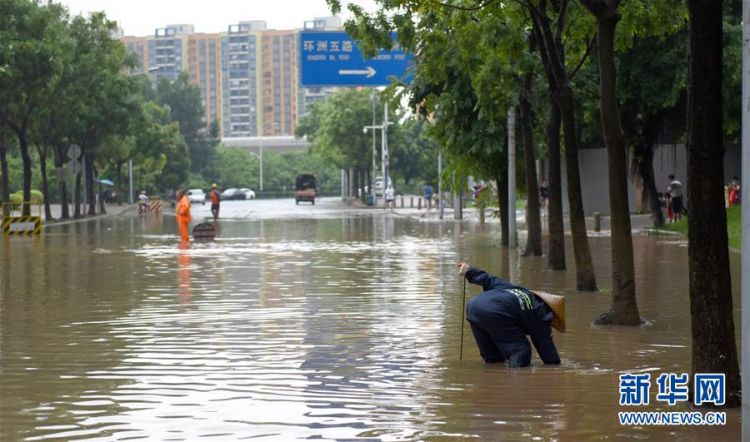台风“艾云尼”携雨袭广州