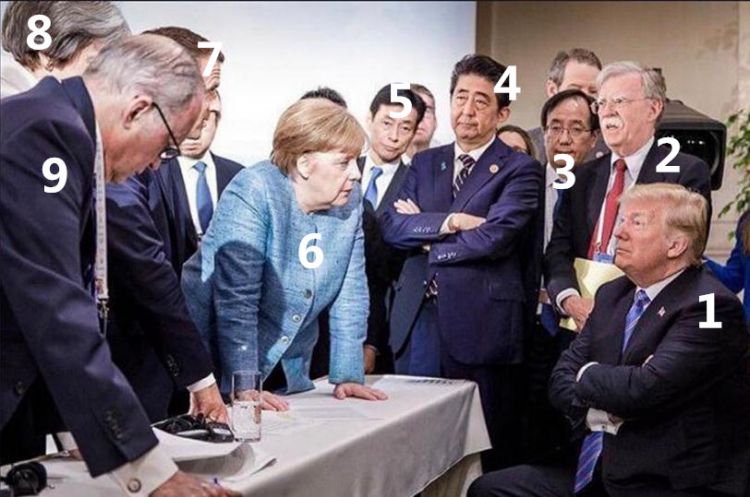 被火爆刷屏的这张G7峰会照片中都有谁？有何小九九？