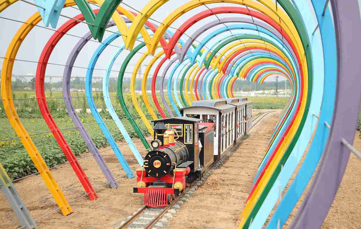 滨州穿越“爱情隧道”小火车走红 引游客争相体验
