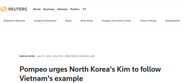 美国说实话了:希望朝鲜走越南道路