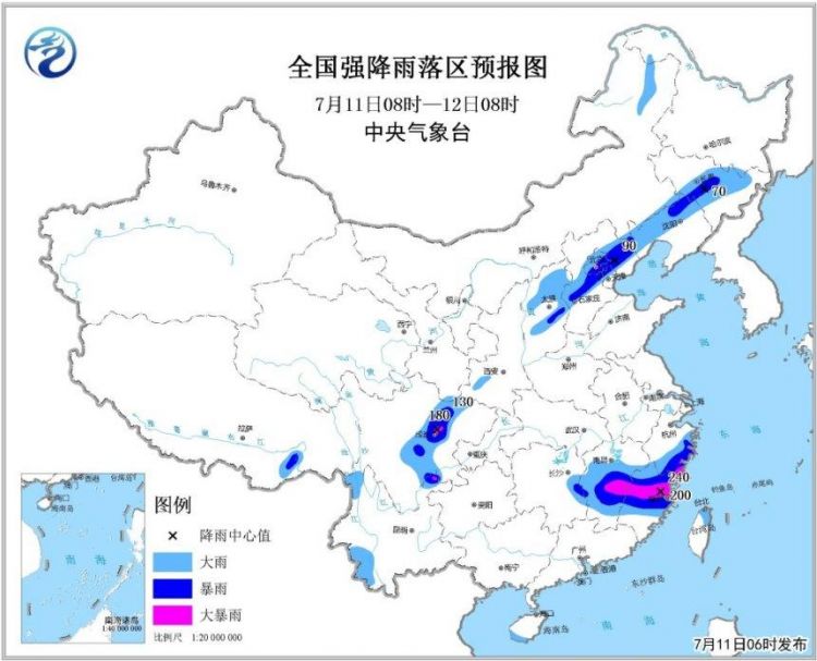暴雨橙色预警：福建浙江江西四川部分地区将有大暴雨