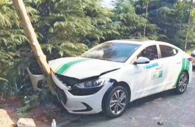 一次碰车一次撞树 共享汽车淄博上路一周连发两起事故