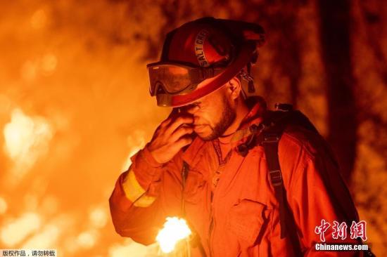 加州山火肆虐5万人撤离 树木被“火龙卷”连根拔起