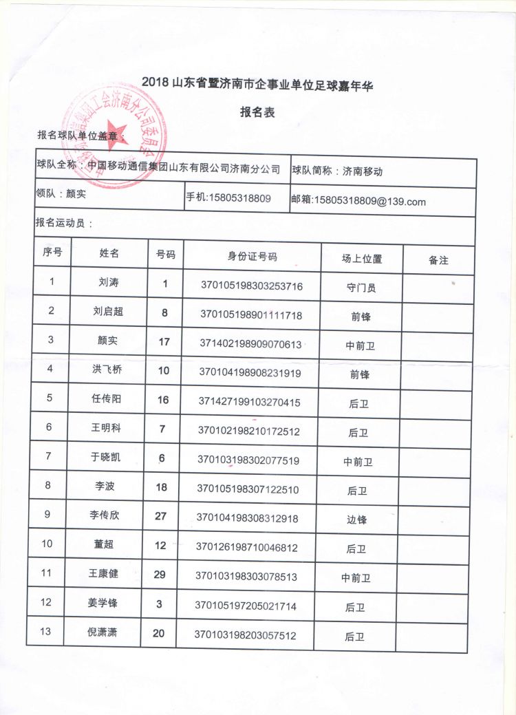 济南企事业单位足球赛16强公布15人参赛大名单！
