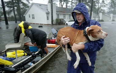 飓风“佛罗伦斯”吹袭美国雨量惊人 百万人强制撤离
