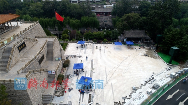 济南解放阁广场扩容，外墙打造3D光影秀