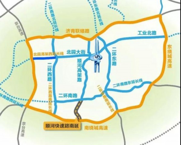 济南顺河快速路南延将开建，预计2020年8月底通车