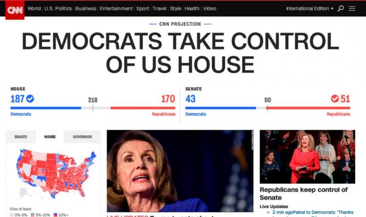 美国中期选举结果：民主党夺回众议院 共和党保住参议院