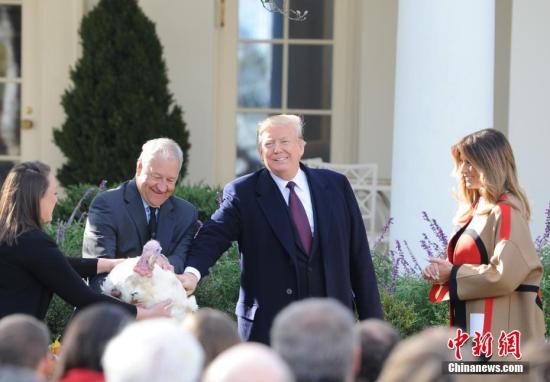美国总统特朗普赦免2018年感恩节“幸运火鸡”
