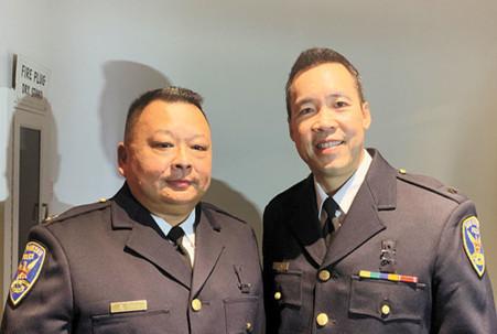 美国旧金山警察局举办晋级仪式 两华裔入领导层