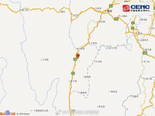 四川雅安市石棉县发生3.6级地震 震源深度21千米