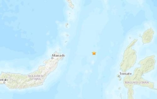 印尼北部海域发生5.0级地震 震源深度70.3公里