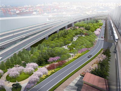 不堵了！新冠高架路渤海路匝道将于3月底建成通车
