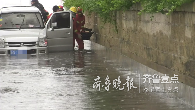桥洞积水“看海”！粗心车主被困，枣庄消防紧急营救