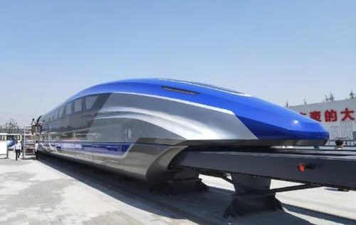 中国时速600公里高速磁浮试验样车在青岛下线