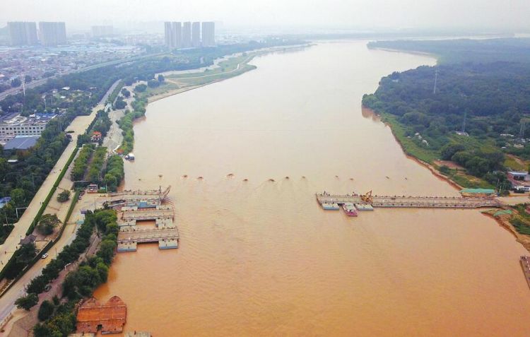 黄河来水量增大 济南市浮桥将陆续拆除