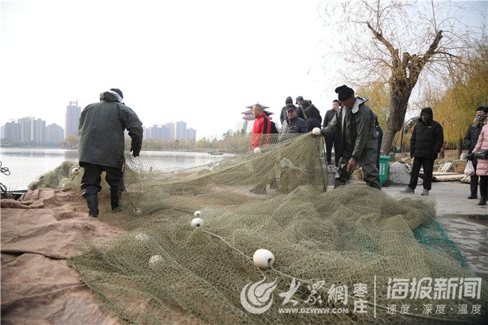 枣庄东湖冬捕3200余斤 单条最重40斤