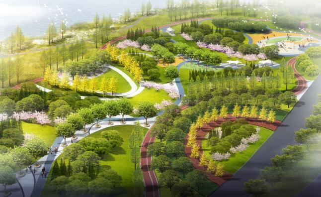 临沂滨河景区新增一处绿地公园 预计“十一”开门纳客