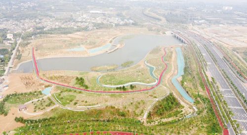 泰安芝田河修复工程节点 “印月湖”建设完成