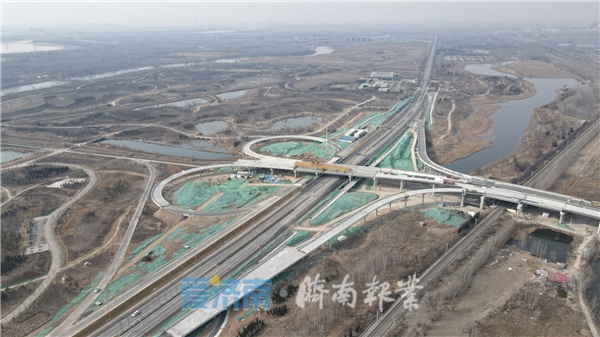 济南起步区最大互通立交桥主体全面贯通