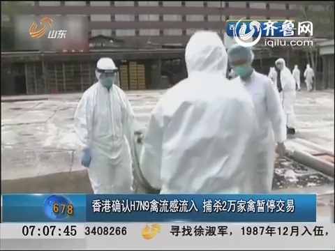 香港确认H7N9禽流感流入 捕杀2万家禽暂停交易