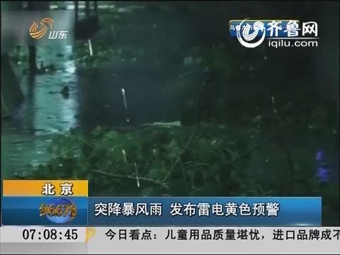 北京：突降暴风雨 发布雷电黄色预警