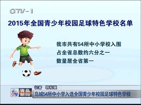 青岛54所中小学入选全国青少年校园足球特色学校