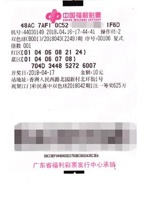 說明: 中獎彩票