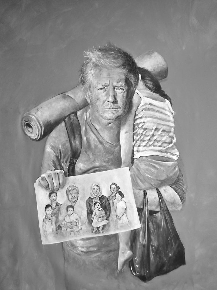 叙难民画家:想让特朗普看到脆弱的自己