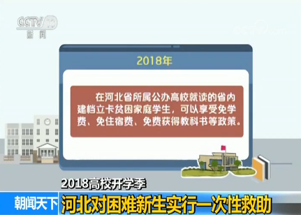 2018高校開學季：各地多舉措幫助家庭經濟困難學生