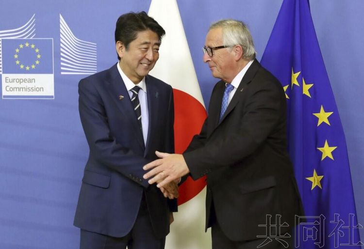 安倍会晤欧盟委员会主席，同意共促日欧EPA早日生效