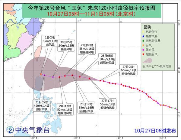 超強(qiáng)臺(tái)風(fēng)“玉兔”29日前對(duì)中國(guó)近海海域無(wú)影響