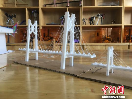 武漢中學生運用3D打印技術制作“港珠澳大橋”