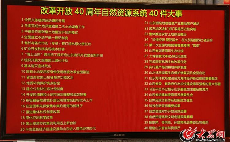 山東省自然資源系統改革開放40周年40件大事出爐