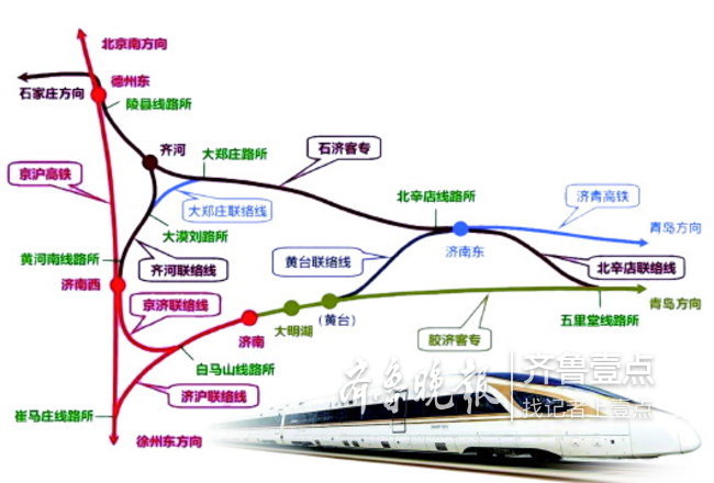 1月5日首輪鐵路大調圖,青島至北京最快3小時53分可達