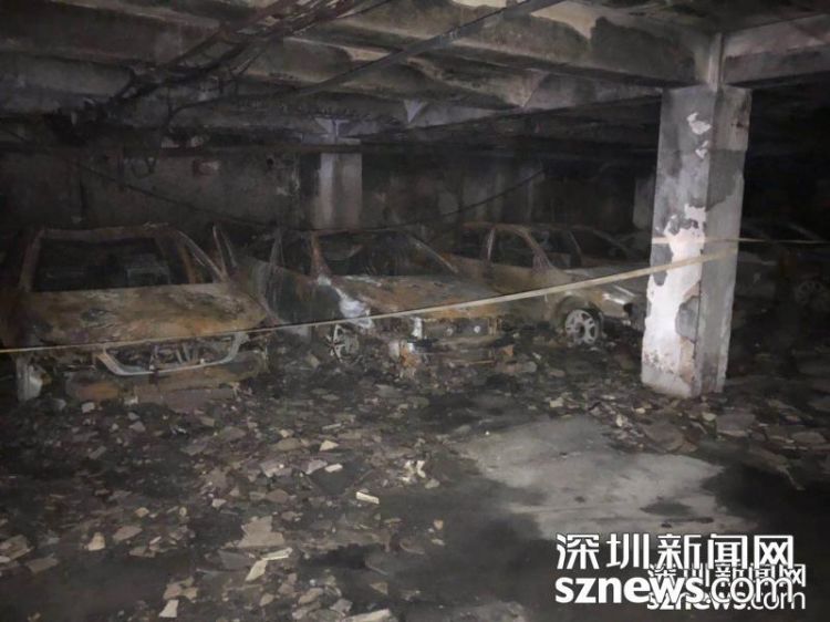 深圳羅湖碧清園地下停車場起火 32輛車被燒毀